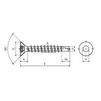 Samovrtný vrut  ZH T  6 dr.  4,0 x 60 ZZ
