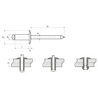 Nýt DIN 7337 Cu/St 4,0 x 8