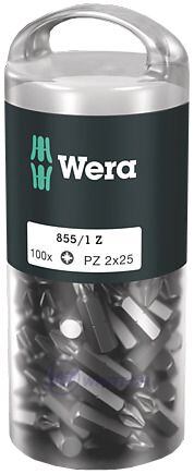 Bit PZ2 - 25mm, WERA - 100 ks / blistr, 1 ks