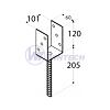 PS 100U Patka sloupku101x120x60x4,0 antr,trn Ø18mm, 1 ks