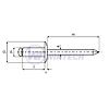 Nýt DIN 7337 Al/st 4,0 x 20  RAL 8019