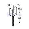PS 90U Patka sloupku91x120x60x4,0 žl. zn.trn Ø18mm, 1 ks