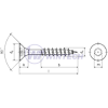 Vrut do dřeva  ZH TORX  6,0 x 70/42  ZZ