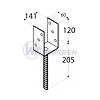 PS 140U Patka sloupku141x120x60x4,0 žl.zn,trn Ø 18, 1 ks