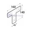 Spojka typu "T" KT 160, 160x140x45x2,5, 1 ks