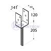Patka sloupku 140, PS 140U,141x120x4, trn Ø 18 mm, 1 ks