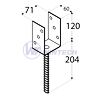 PS 70U  Patka sloupku 71x120x60x4,0 žl. zn,trn Ø16, 1 ks